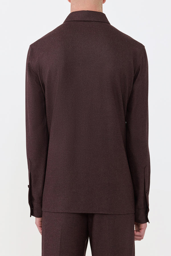 Gabriela Hearst Abbe Shirt In Burnt Sienna Virgin Wool Cashmere