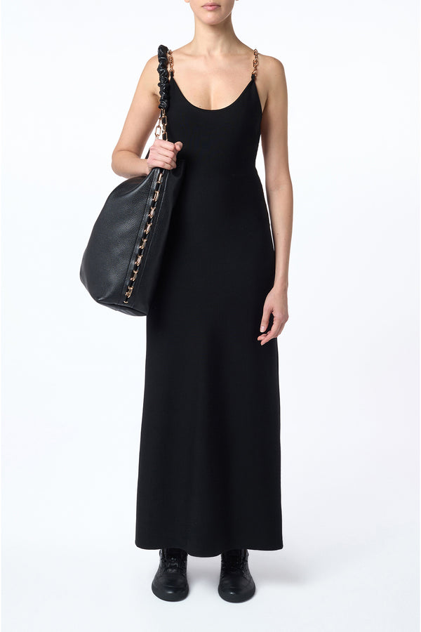 Gabriela Hearst Adeona Chain Maxi Dress In Black Silk