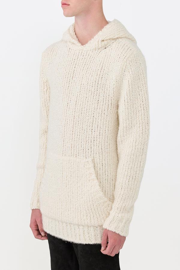Gabriela Hearst Aditi Knit Hoodie In Ivory Cashmere Boucle