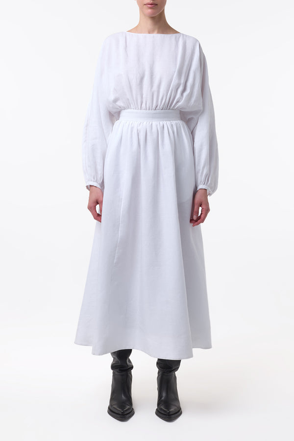 Gabriela Hearst Ahmose Maxi Dress In White Aloe Linen