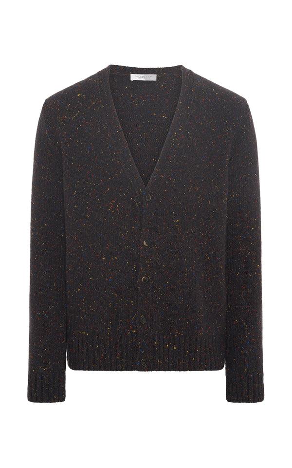 gabriela hearst Ailis Knit Cardigan in Charcoal Multi Speckled Cashmere