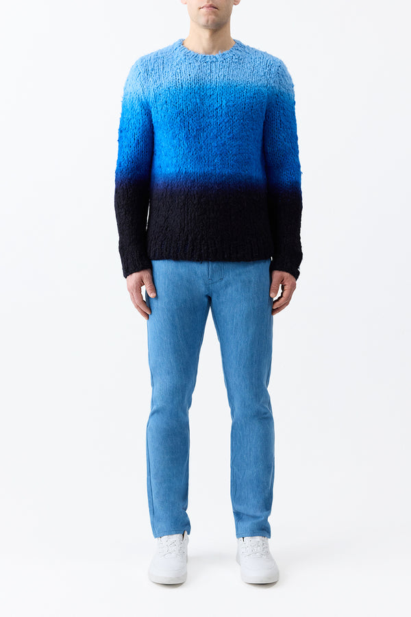 Gabriela Hearst Aion Knit Sweater In Deep Dye Sky Blue Welfat Cashmere