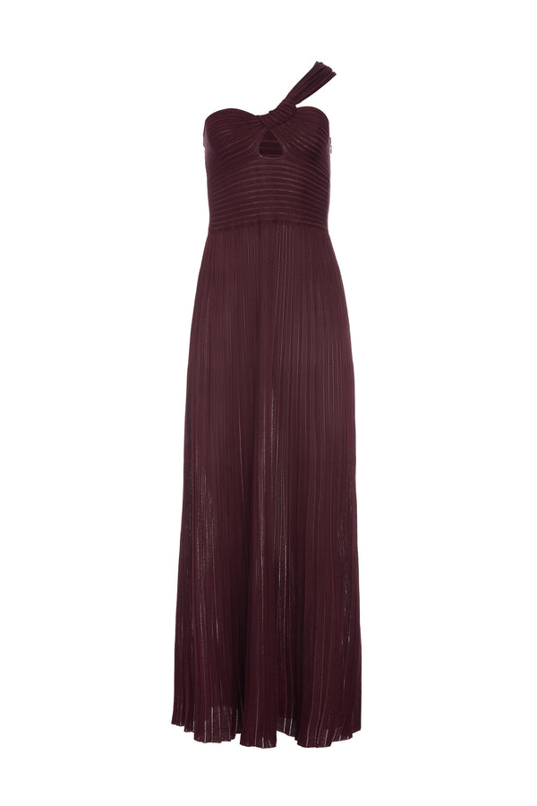 gabriela hearst Altura Knit Maxi Dress in Bordeaux Silk