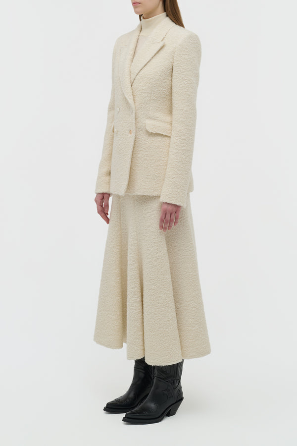 Gabriela Hearst Amy Midi Skirt In Ivory Recycled Cashmere Boucle