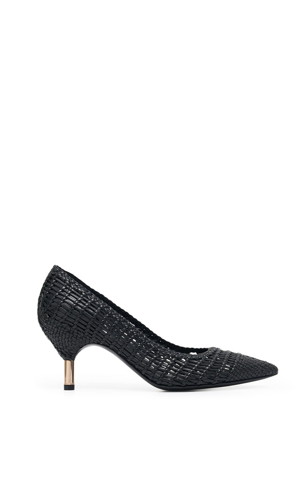 gabriela hearst Andres Braided Pump in Black Leather