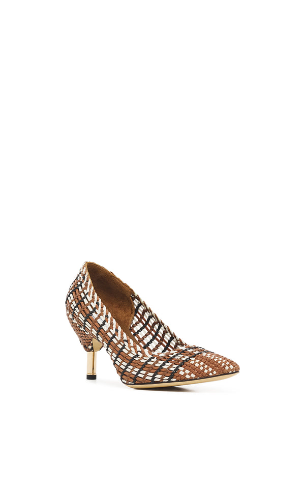 Gabriela Hearst Andres Braided Pump In Cognac Multi Leather