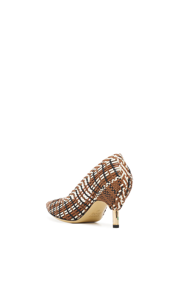 Gabriela Hearst Andres Braided Pump In Cognac Multi Leather