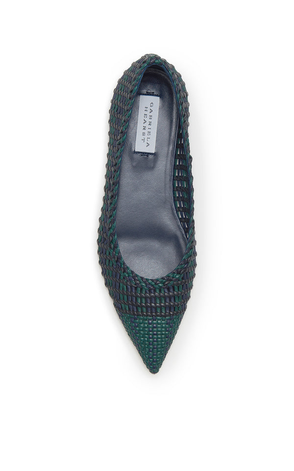 Gabriela Hearst Andres Braided Pump In Navy Multi Leather