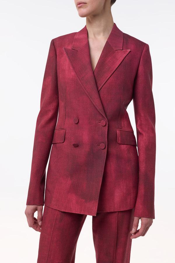 Gabriela Hearst Angela Blazer In Bordeaux Virgin Wool