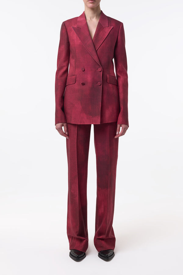 Gabriela Hearst Angela Blazer In Bordeaux Virgin Wool