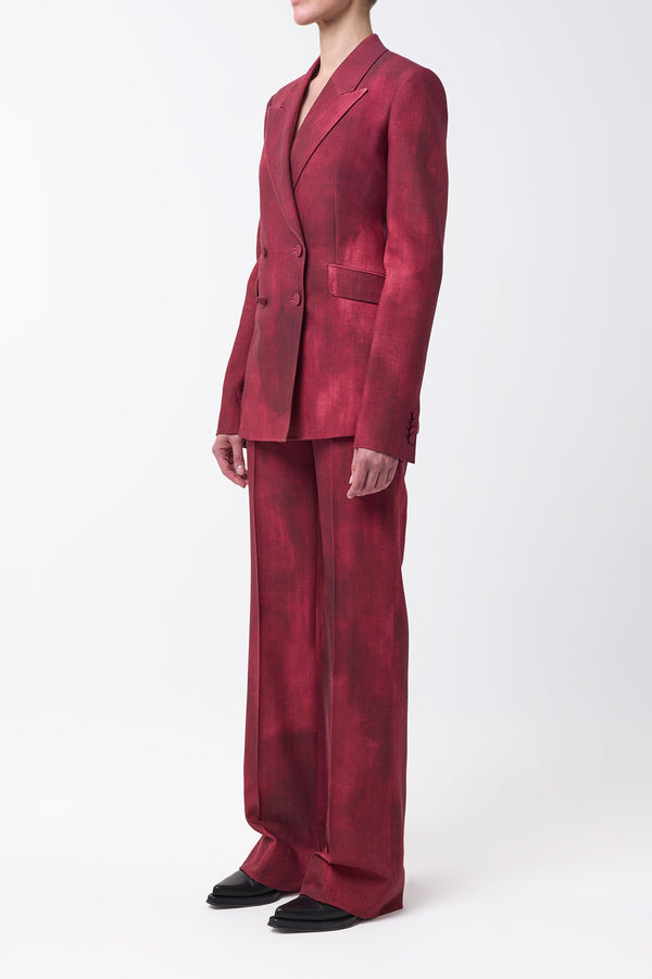 Gabriela Hearst Angela Blazer In Bordeaux Virgin Wool