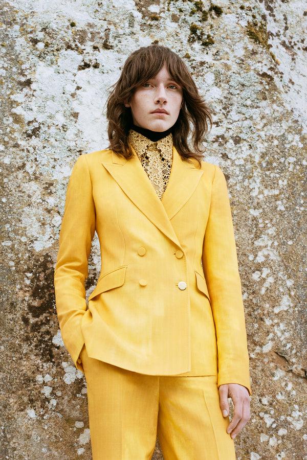Gabriela Hearst Angela Blazer In Cadmium Yellow Virgin Wool