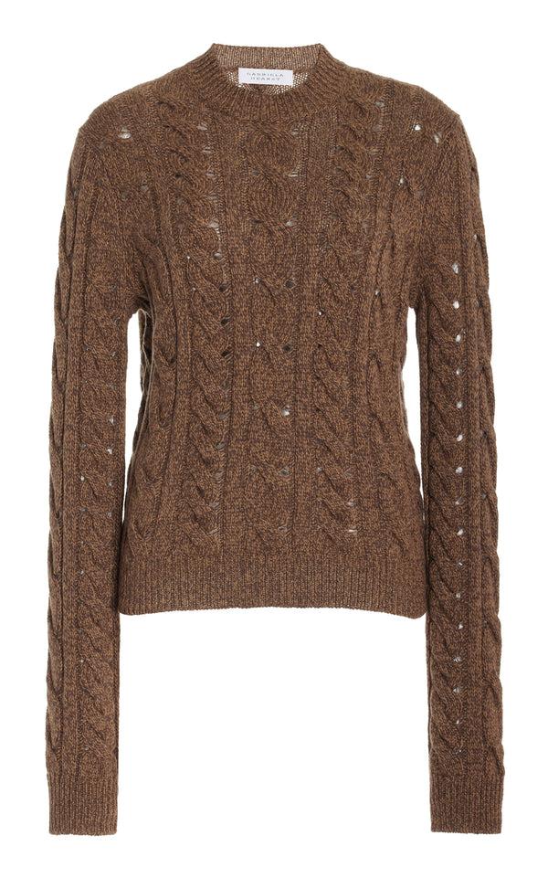 gabriela hearst Anthea Knit Sweater in Chocolate Multi Cashmere