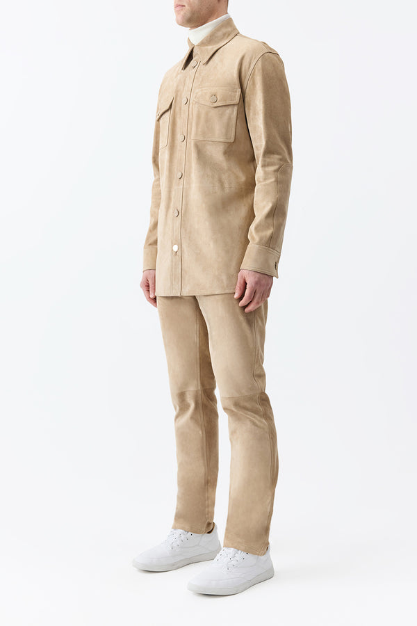 Gabriela Hearst Anthony Five Pocket Pant In Camel Suede