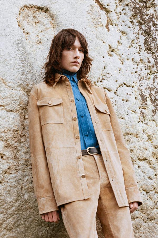 Gabriela Hearst Anthony Five Pocket Pant In Camel Suede