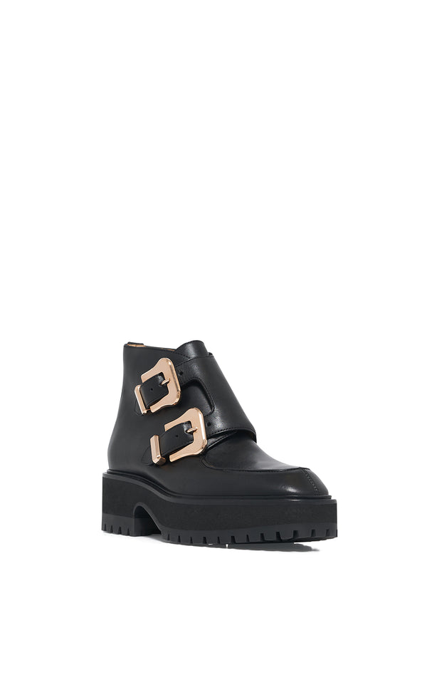 Gabriela Hearst Apollo Platform Ankle Boot In Black Leather