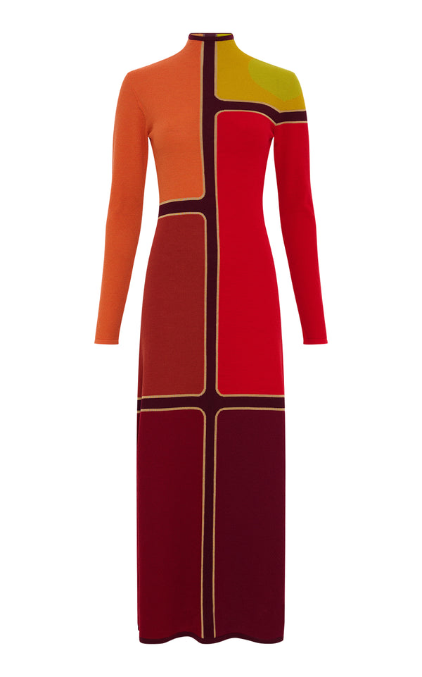 gabriela hearst Apollonis Knit Maxi Dress in Multi Merino Wool Cashmere