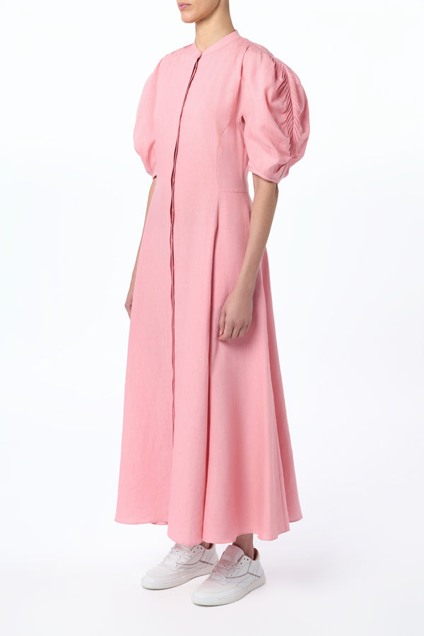 Gabriela Hearst Arabella Shirtdress In Rosa Aloe Linen