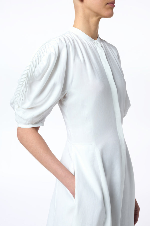 Gabriela Hearst Arabella Shirtdress In White Aloe Linen