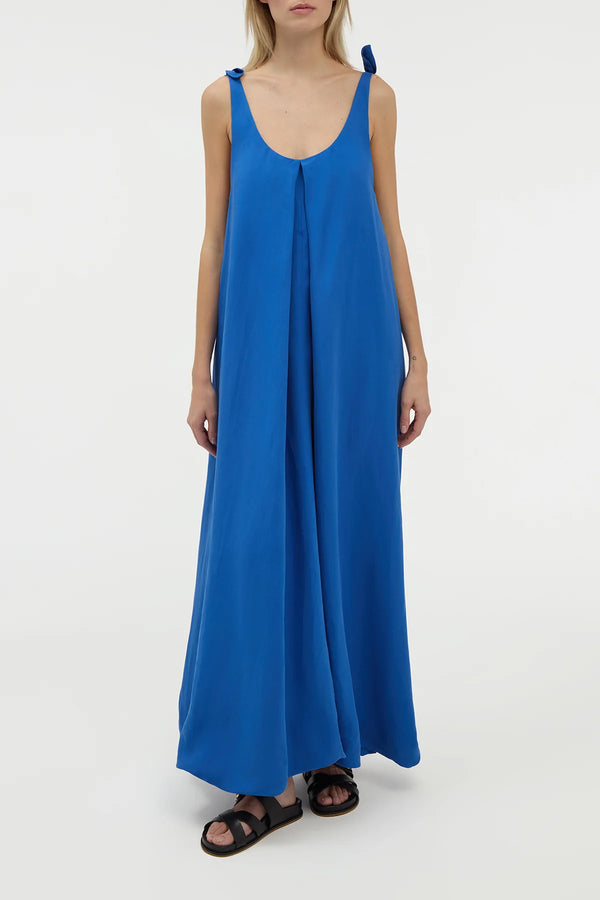 Gabriela Hearst Aras Maxi Dress In Cobalt Linen Silk