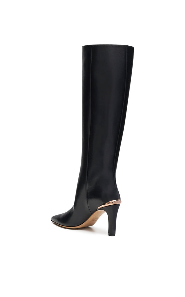 Gabriela Hearst Aura High Heel Stiletto Tall Boot In Black Leather