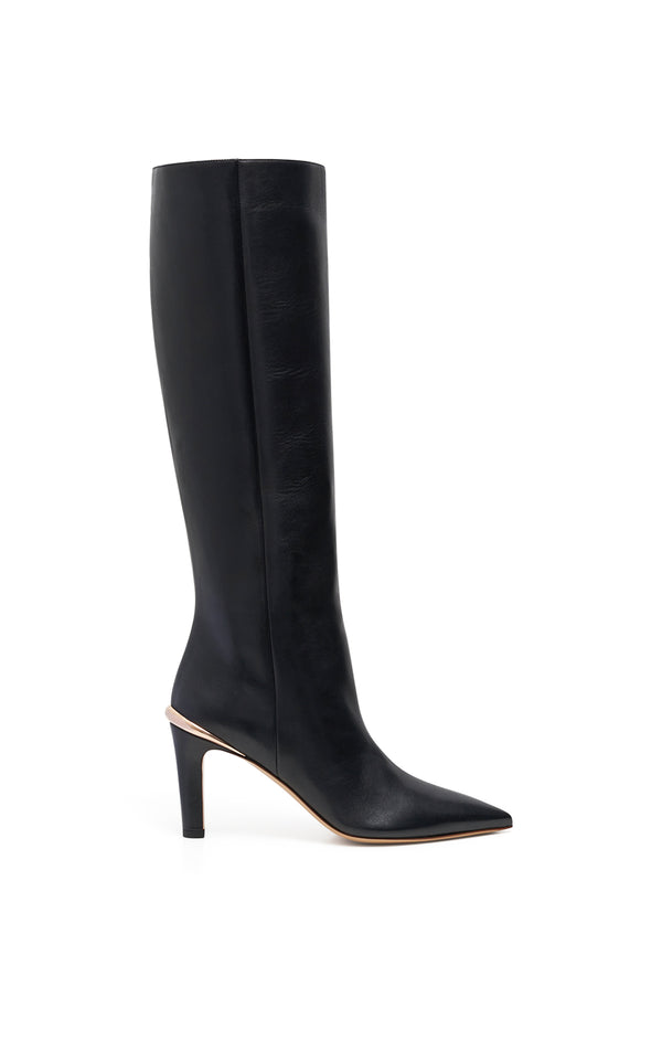 gabriela hearst Aura High Heel Stiletto Tall Boot in Black Leather