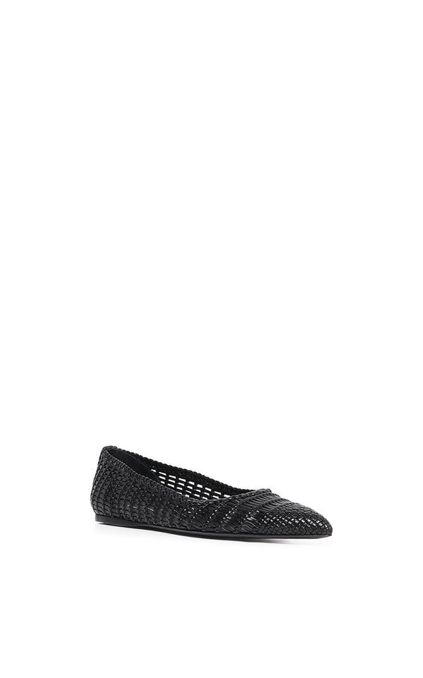 Gabriela Hearst Aurora Braided Flat Shoe In Black Leather