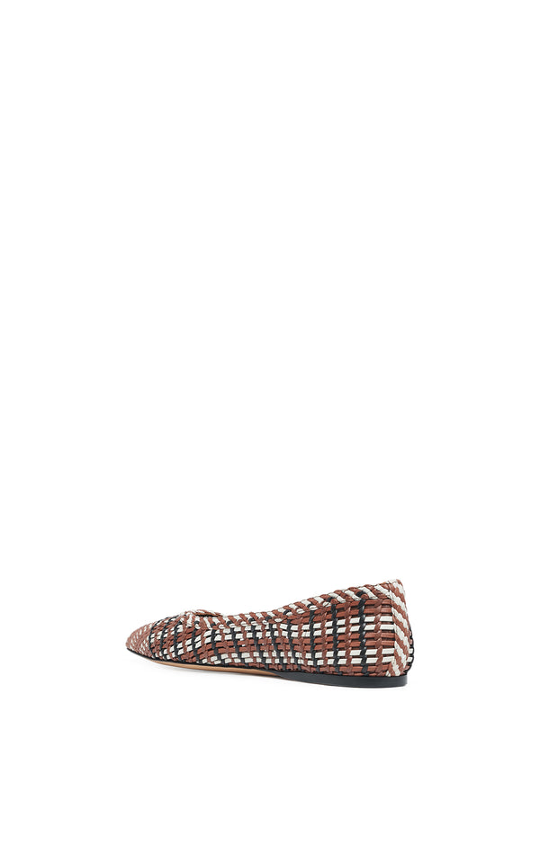 Gabriela Hearst Aurora Braided Flat Shoe In Cognac Multi Leather