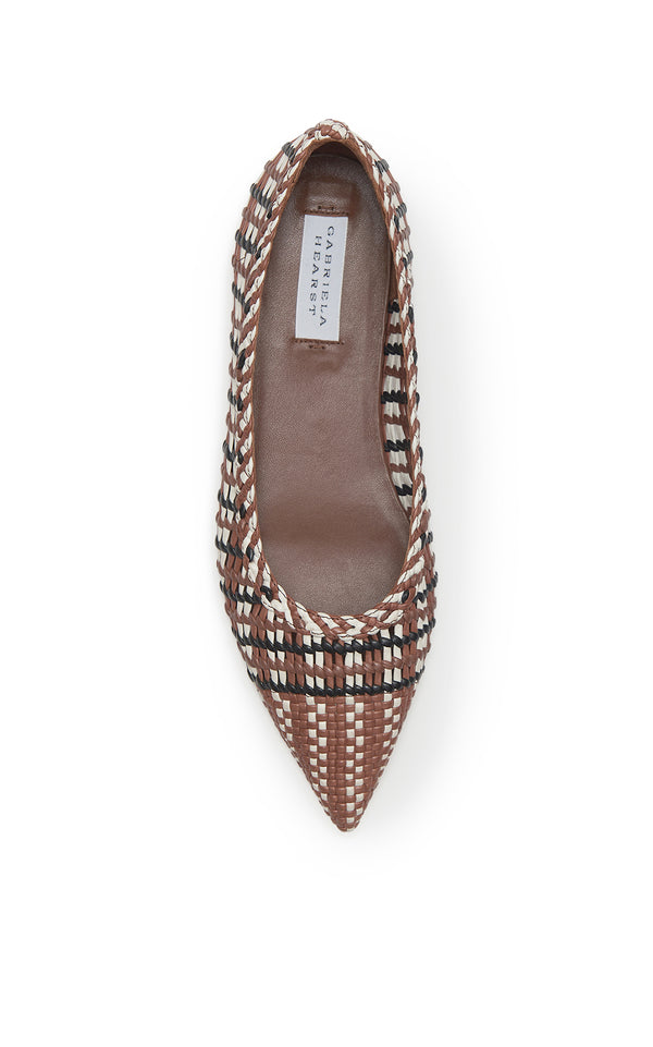 Gabriela Hearst Aurora Braided Flat Shoe In Cognac Multi Leather