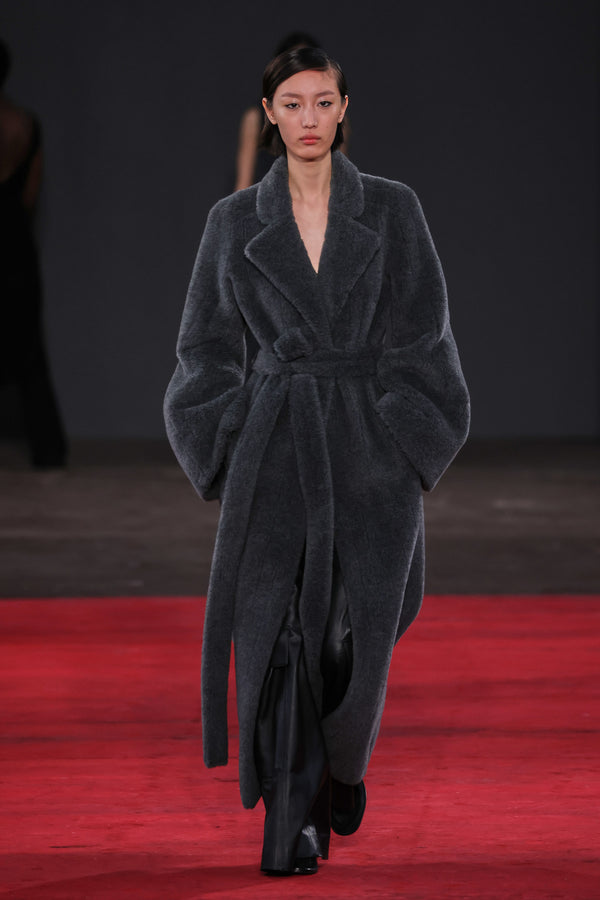 Gabriela Hearst Barring Coat In Dark Grey Virgin Wool Silk Cashmere Fur