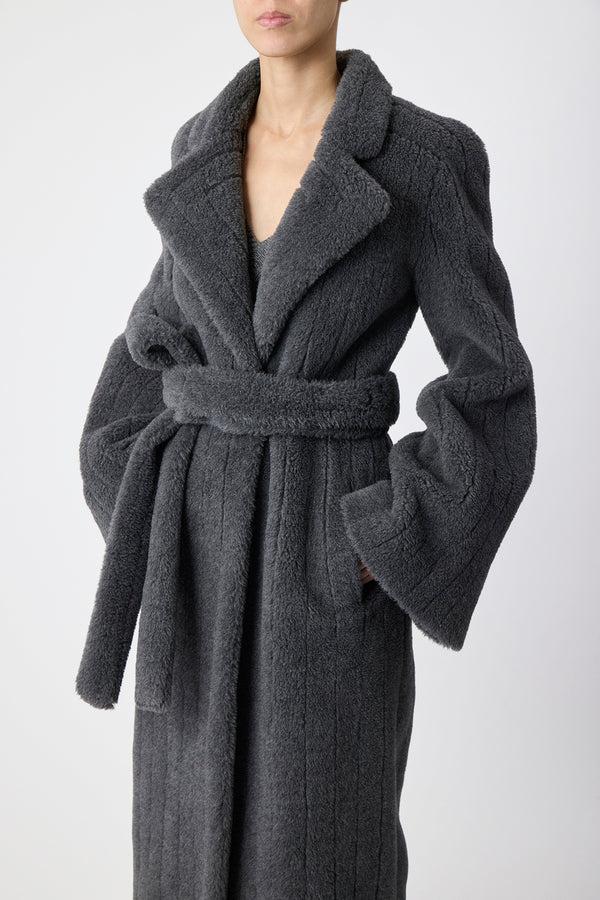 Gabriela Hearst Barring Coat In Dark Grey Virgin Wool Silk Cashmere Fur