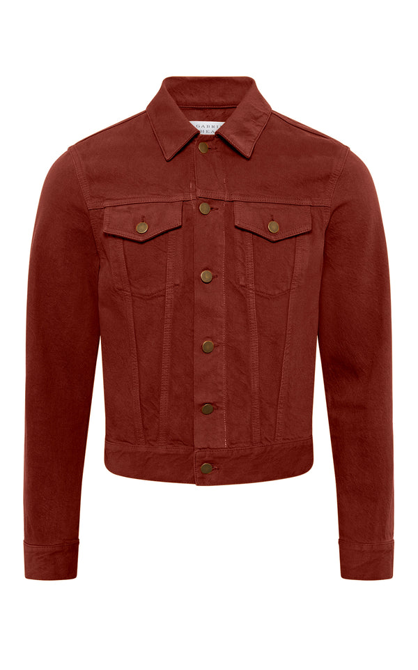 gabriela hearst Barry Trucker in Burnt Sienna Recycled Cotton Denim