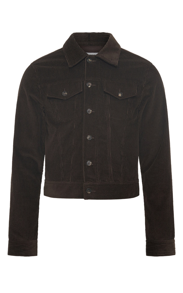 gabriela hearst Barry Trucker in Chocolate Cashmere Corduroy