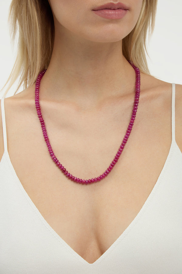 Gabriela Hearst Beaded Necklace In Ruby (Large Beads)