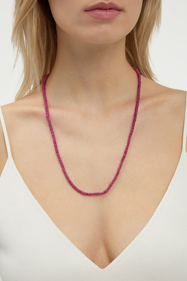 Gabriela Hearst Beaded Necklace In Ruby (Small Beads)