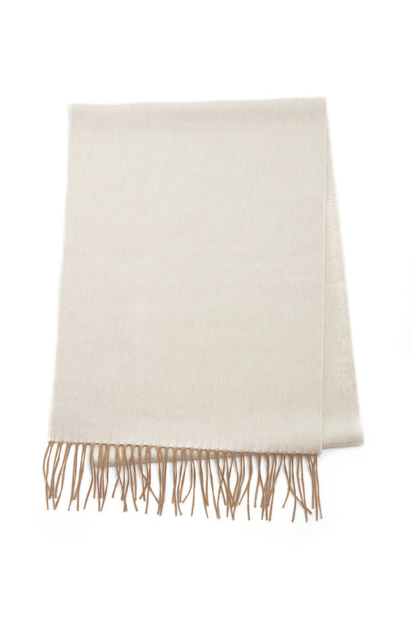gabriela hearst Blaine Fringe Scarf in Ivory Melange Brushed Silk Cashmere
