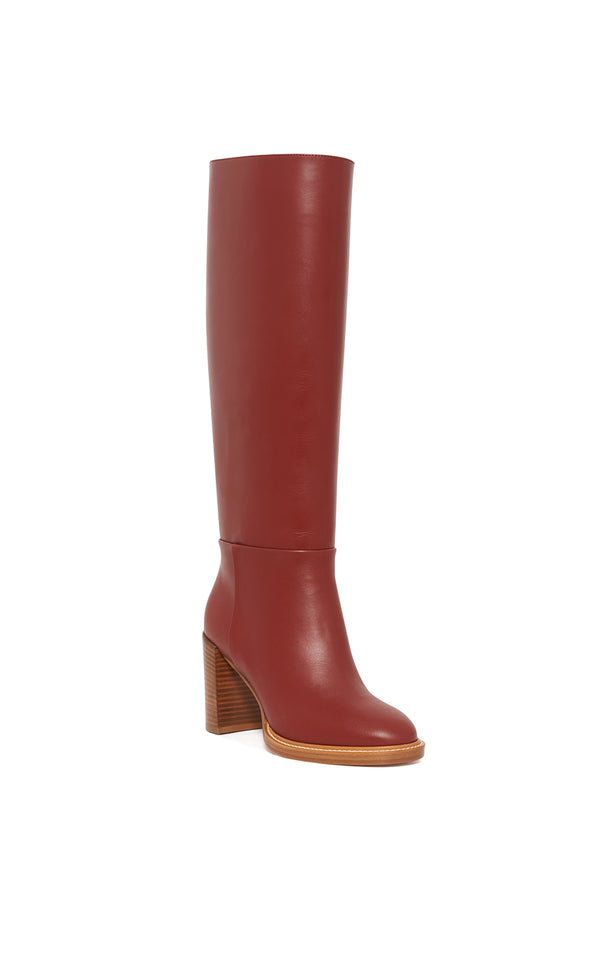 Gabriela Hearst Bocca Knee High Boot In Burnt Sienna Leather