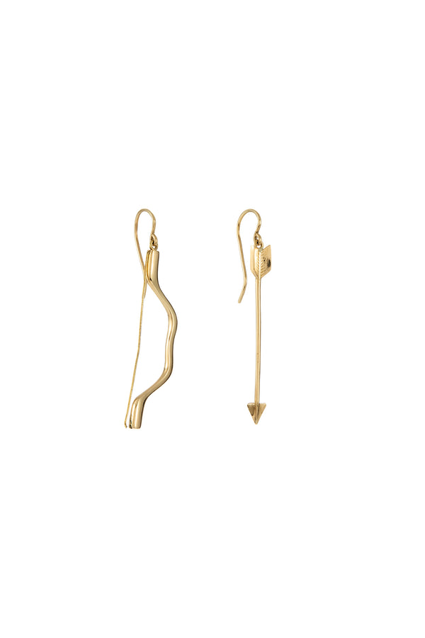 Gabriela Hearst Bow And Arrows Earrings In 18K Yellow Gold