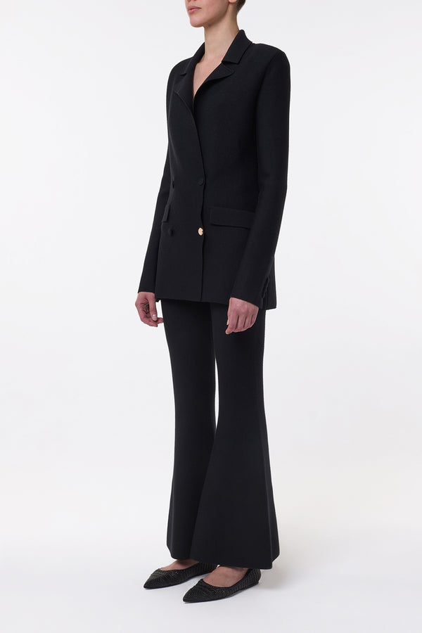 Gabriela Hearst Bowen Knit Jacket In Black Merino Wool Cashmere