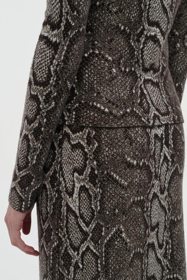 Gabriela Hearst Bragi Knit Maxi Skirt In Greyscale Cashmere Silk