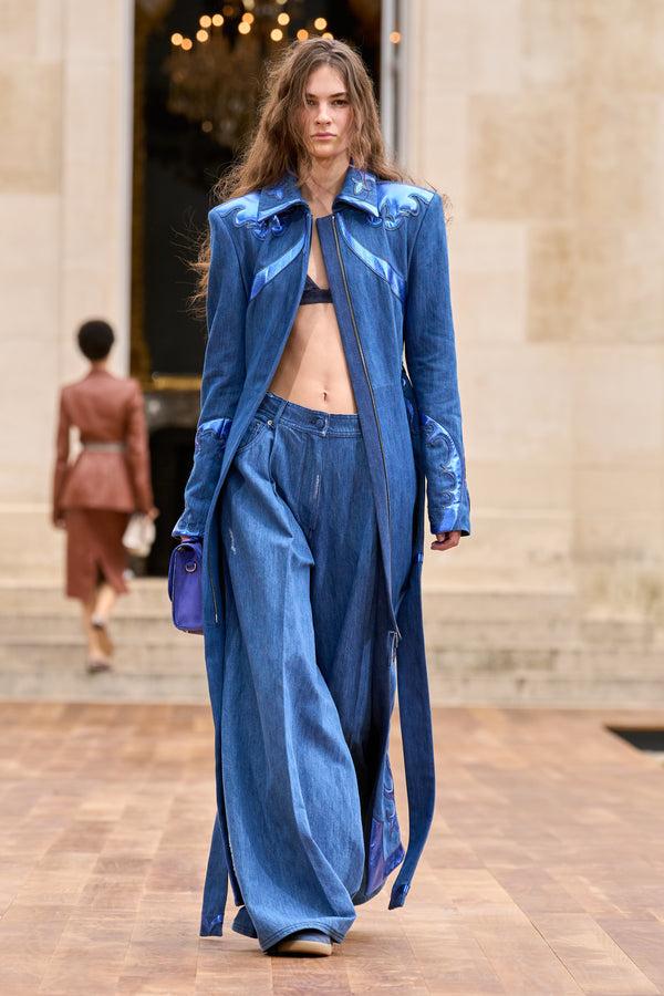 Gabriela Hearst Brenn Wide-Leg Jean In Medium Blue Recycled Cotton Linen Denim