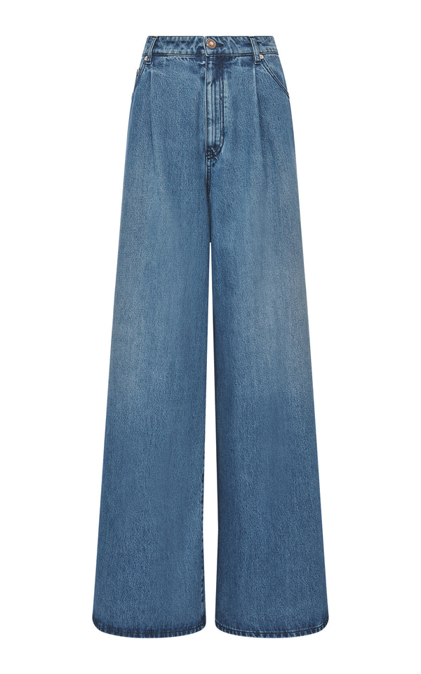 gabriela hearst Brenn Wide-leg Jean in Uruguayan Blue Recycled Cotton Denim