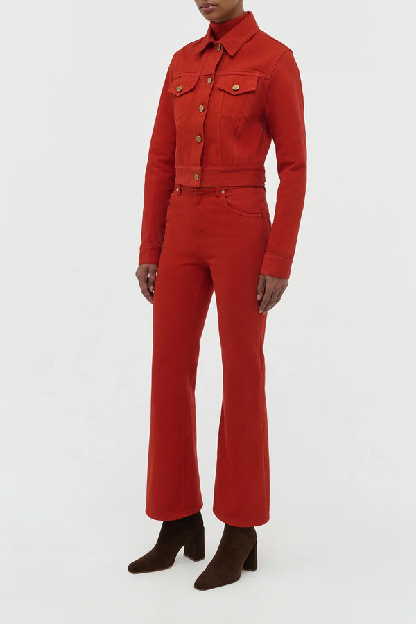 Gabriela Hearst Bronte Jacket In Antelope Orange Recycled Cotton Denim