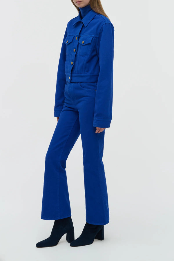 Gabriela Hearst Bronte Jacket In Cobalt Recycled Cotton Denim