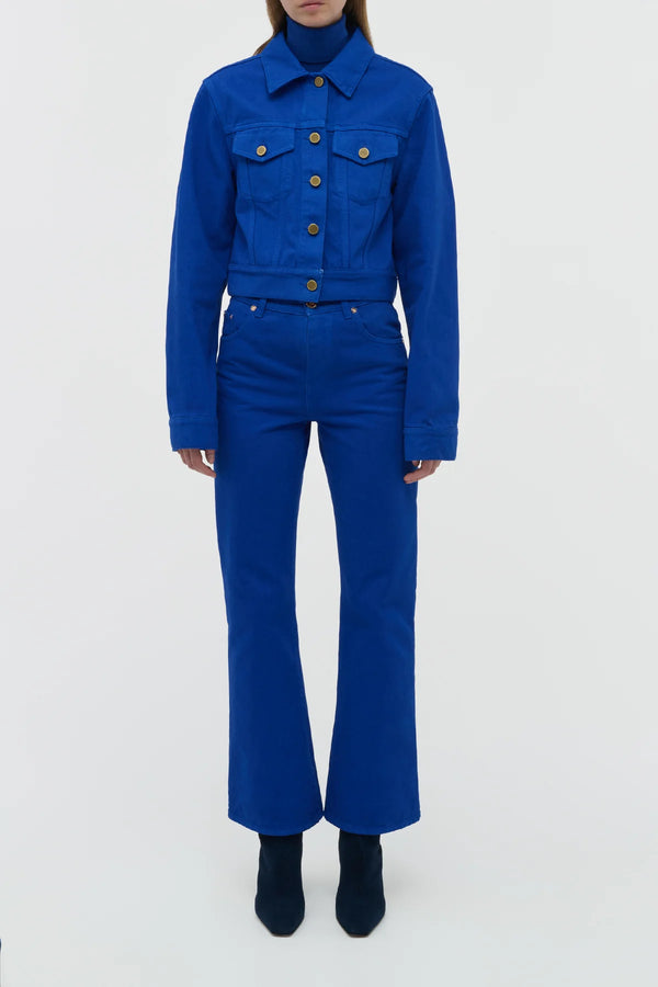 Gabriela Hearst Bronte Jacket In Cobalt Recycled Cotton Denim