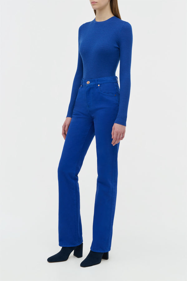 Gabriela Hearst Browning Knit Sweater In Cobalt Cashmere Silk