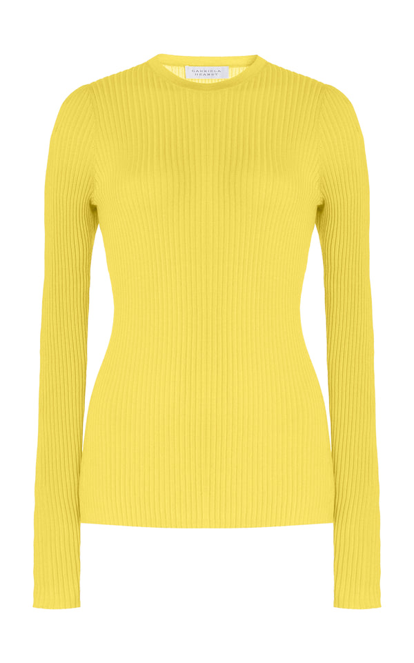 gabriela hearst Browning Knit Sweater in Goldenrod Cashmere Silk