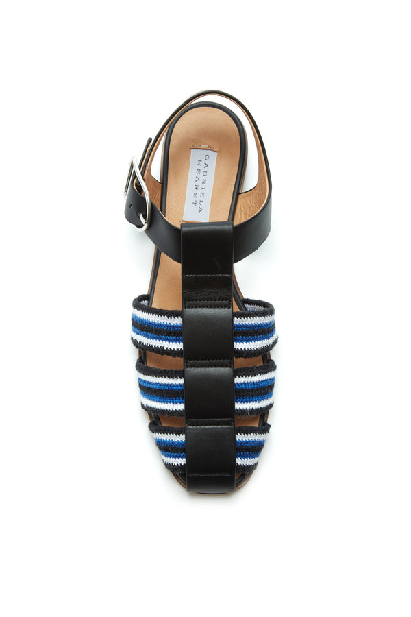 Gabriela Hearst Calla Sandal In Black Multi Nappa Leather Crochet