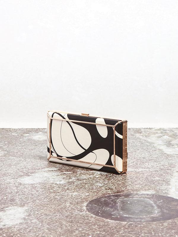 Gabriela Hearst Callas Clutch In Black & Ivory Nappa Leather