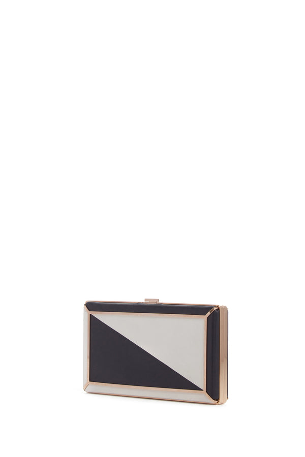 Gabriela Hearst Callas Clutch In Navy & Ivory Nappa Leather